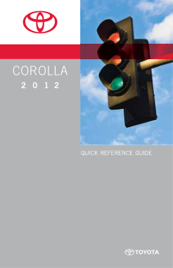 2012 Toyota Corolla Quick Reference Guide